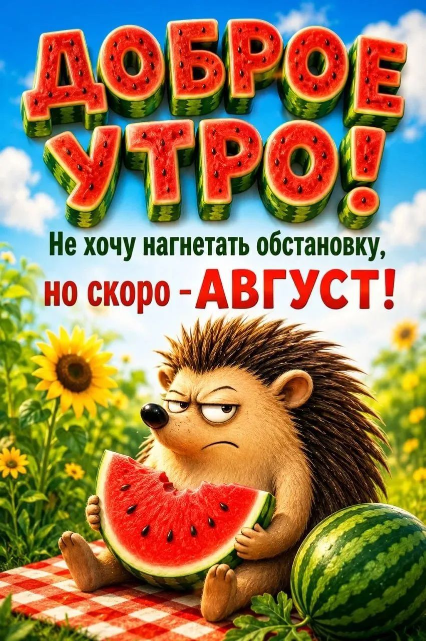 ДОБРОЕ УТРО! Не хочу нагнетать обстановку, но скоро - АВГУСТ!