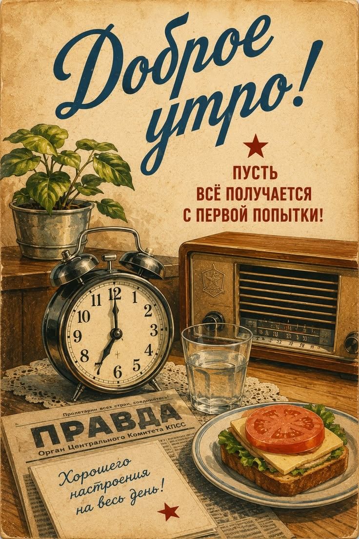 Доброе утро! Пусть всё получается с первой попытки! Газета Правда. Хорошего настроения на весь день!