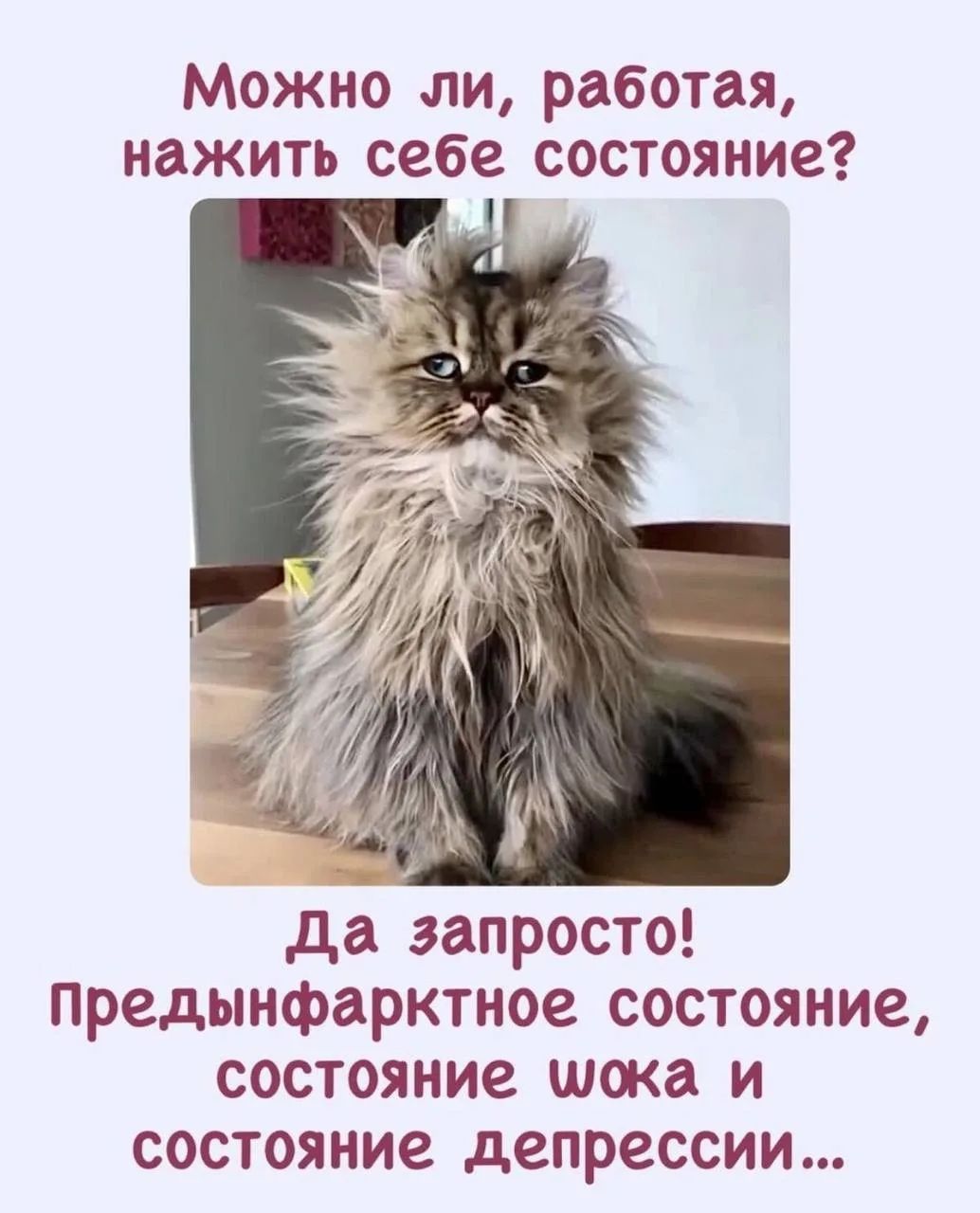 Можно ли, работая, нажить себе состояние? Да запросто! Предынфарктное состояние, состояние шока и состояние депрессии...