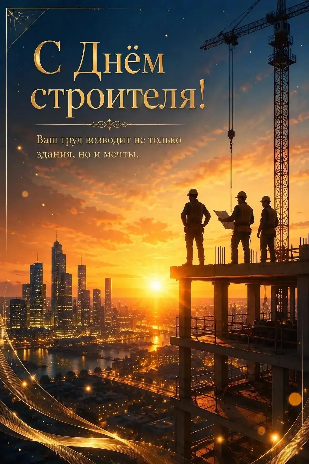 С Днём строителя! Ваш труд возводит не только здания, но и мечты.