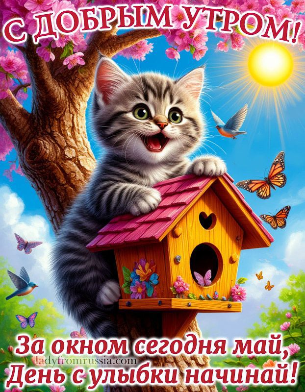 С ДОБРЫМ УТРОМ! За окном сегодня май, День с улыбки начинай! ladyfromrussia.com