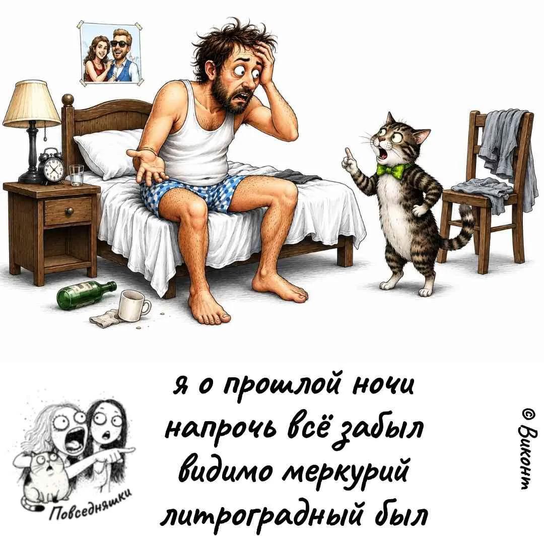 я о прошлой ночи напрочь всё забыл видимо меркурий литроградный был