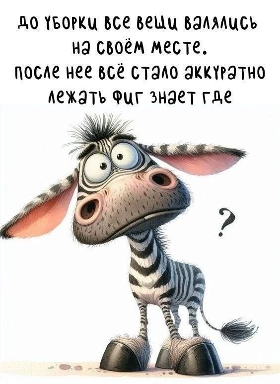 До уборки все вещи валялись на своём месте. После нее всё стало аккуратно лежать фиг знает где