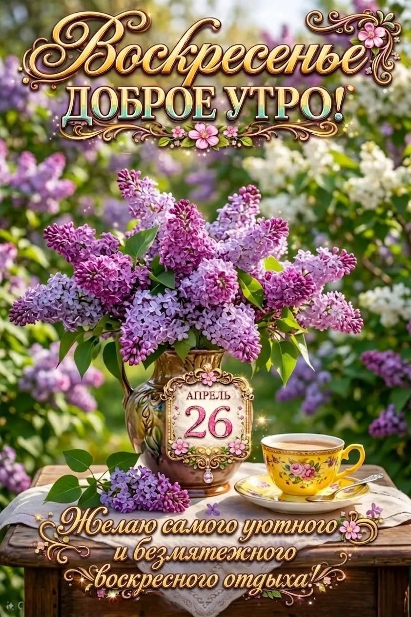 Воскресенье ДОБРОЕ УТРО! АПРЕЛЬ 26 Желаю самого уютного и безмятежного воскресного отдыха!