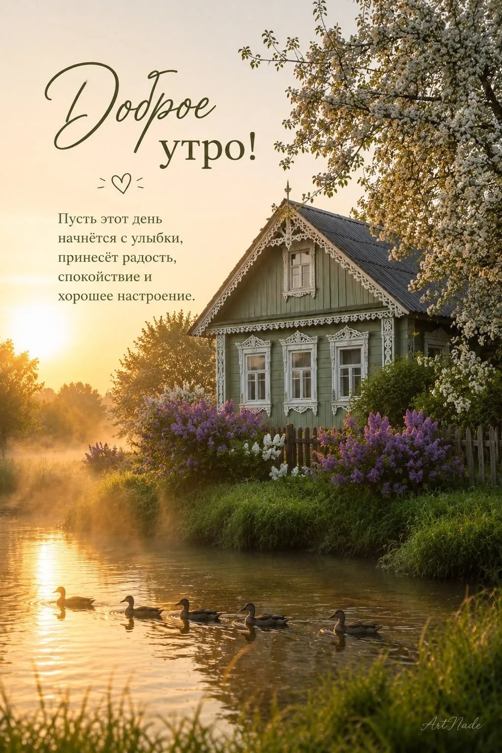 Доброе утро! Пусть этот день начнётся с улыбки, принесёт радость, спокойствие и хорошее настроение.