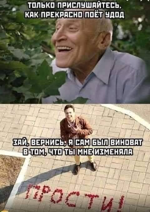 ТОЛЬКО ПРИСЛУШАЙТЕСЬ, КАК ПРЕКРАСНО ПОЁТ УДОД. ЗАЙ, ВЕРНИСЬ, Я САМ БЫЛ ВИНОВАТ В ТОМ, ЧТО ТЫ МНЕ ИЗМЕНЯЛА ПРОСТИ!