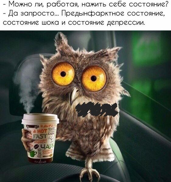 - Можно ли, работая, нажить себе состояние? - Да запросто... Предынфарктное состояние, состояние шока и состояние депрессии.