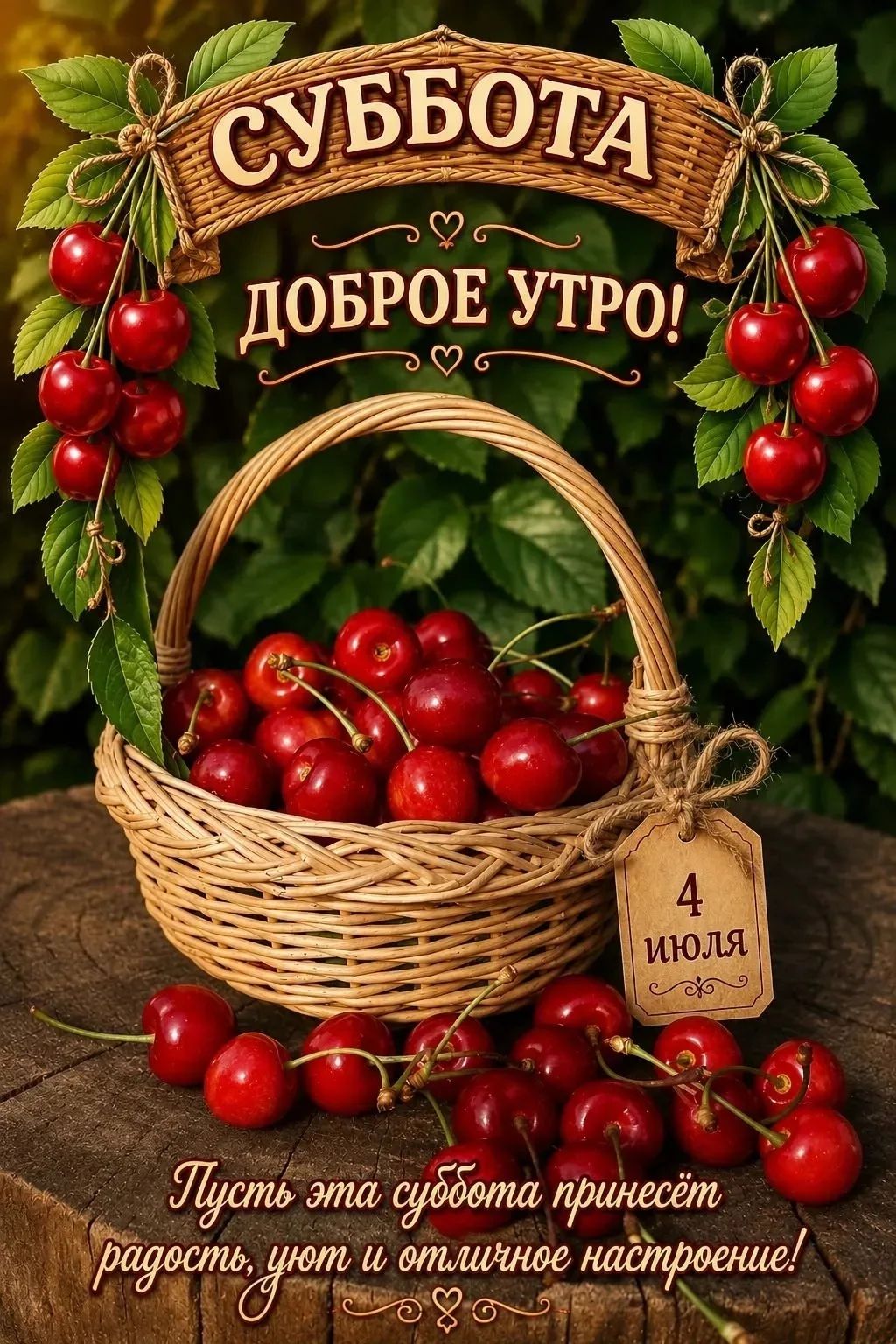 СУББОТА ДОБРОЕ УТРО! 4 ИЮЛЯ Пусть эта суббота принесёт радость, уют и отличное настроение!