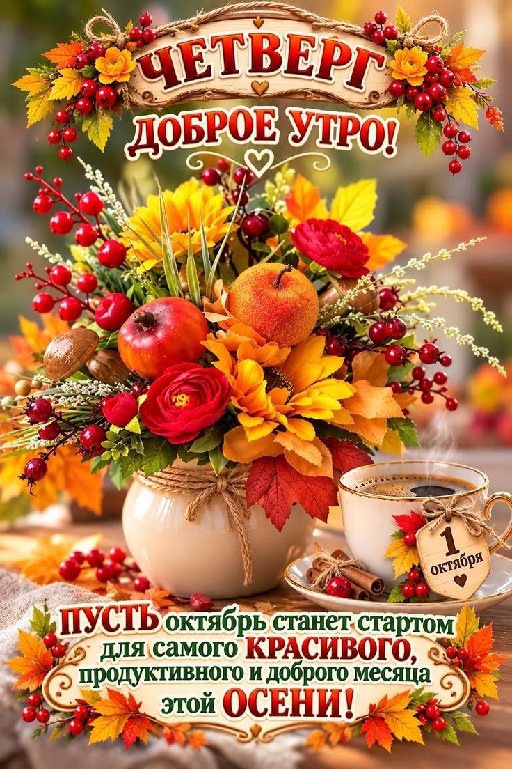 Четверг доброе утро! Пусть октябрь станет стартом для самого красивого, продуктивного и доброго месяца этой осени!
