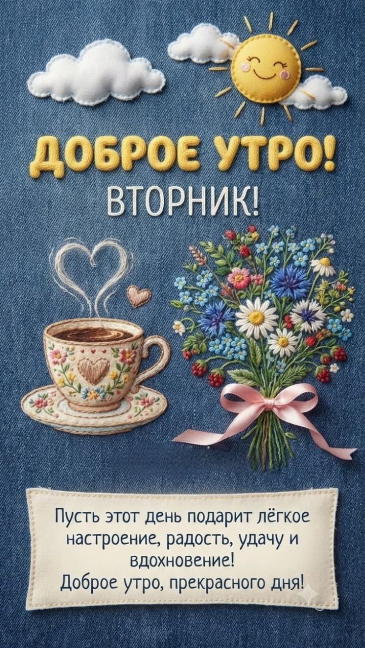 ДОБРОЕ УТРО! ВТОРНИК! Пусть этот день подарит лёгкое настроение, радость, удачу и вдохновение! Доброе утро, прекрасного дня!