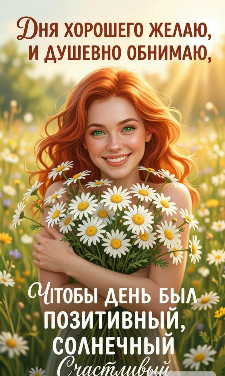 Дня хорошего желаю, и душевно обнимаю, Чтобы день был позитивный, солнечный Счастливый