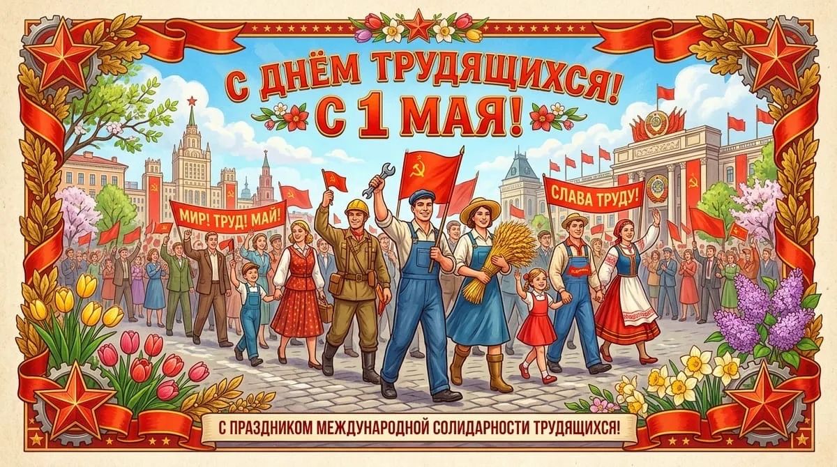 С ДНЕМ ТРУДЯЩИХСЯ! С 1 МАЯ! МИР! ТРУД! МАЙ! СЛАВА ТРУДУ! С ПРАЗДНИКОМ МЕЖДУНАРОДНОЙ СОЛИДАРНОСТИ ТРУДЯЩИХСЯ!