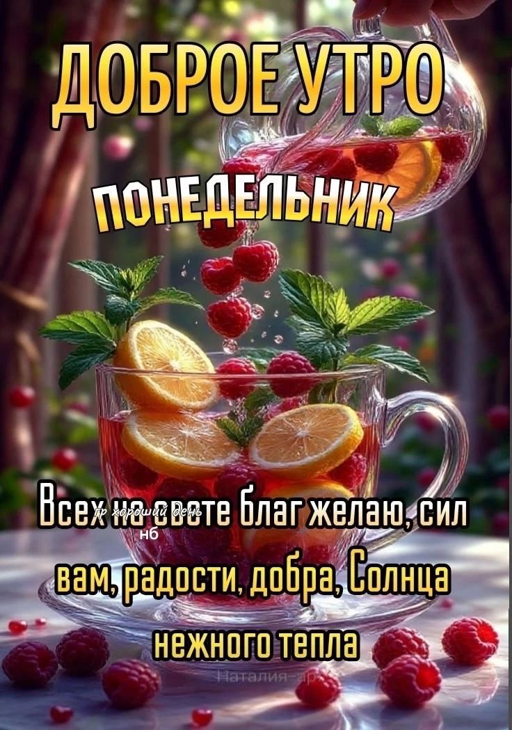 ДОБРОЕ УТРО понедельник. Всех на свете благ желаю, сил вам, радости, добра, Солнца нежного тепла