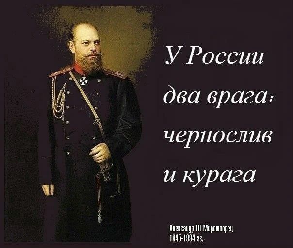 У России два врага: чернослив и курага. Александр III Миротворец 1845-1894 гг.