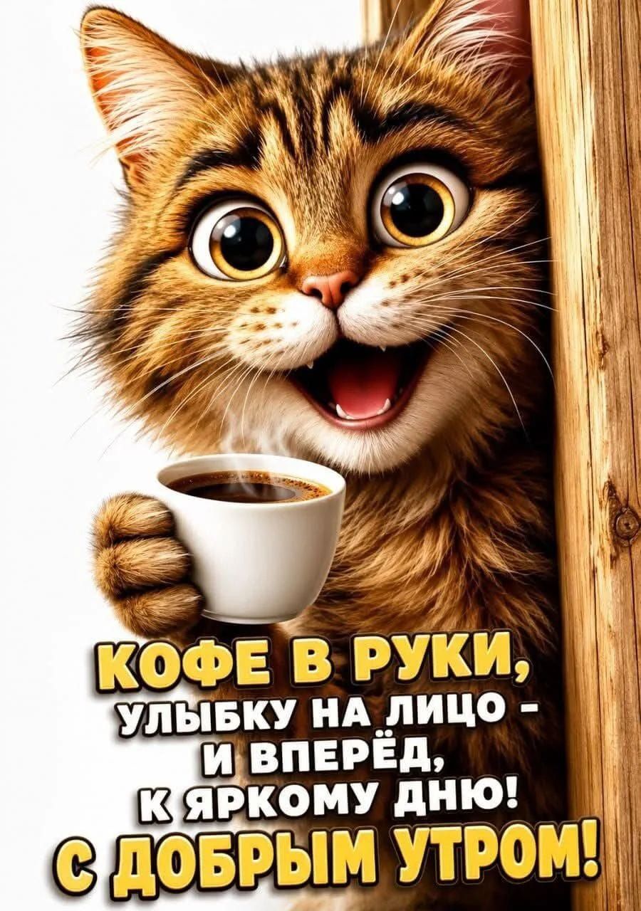 КОФЕ В РУКИ, УЛЫБКУ НА ЛИЦО - И ВПЕРЁД, К ЯРКОМУ ДНЮ! С ДОБРЫМ УТРОМ!