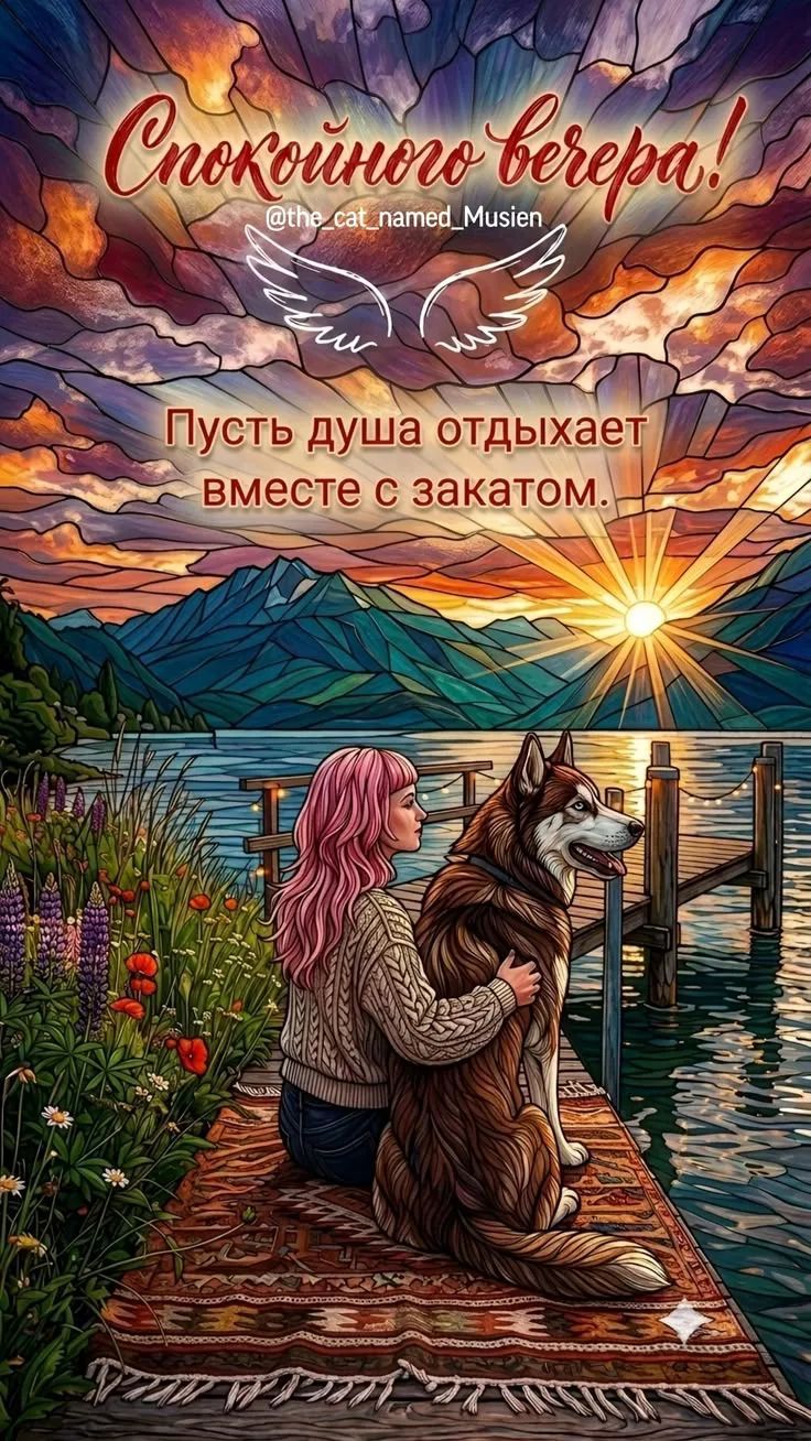 Спокойного вечера! Пусть душа отдыхает вместе с закатом.