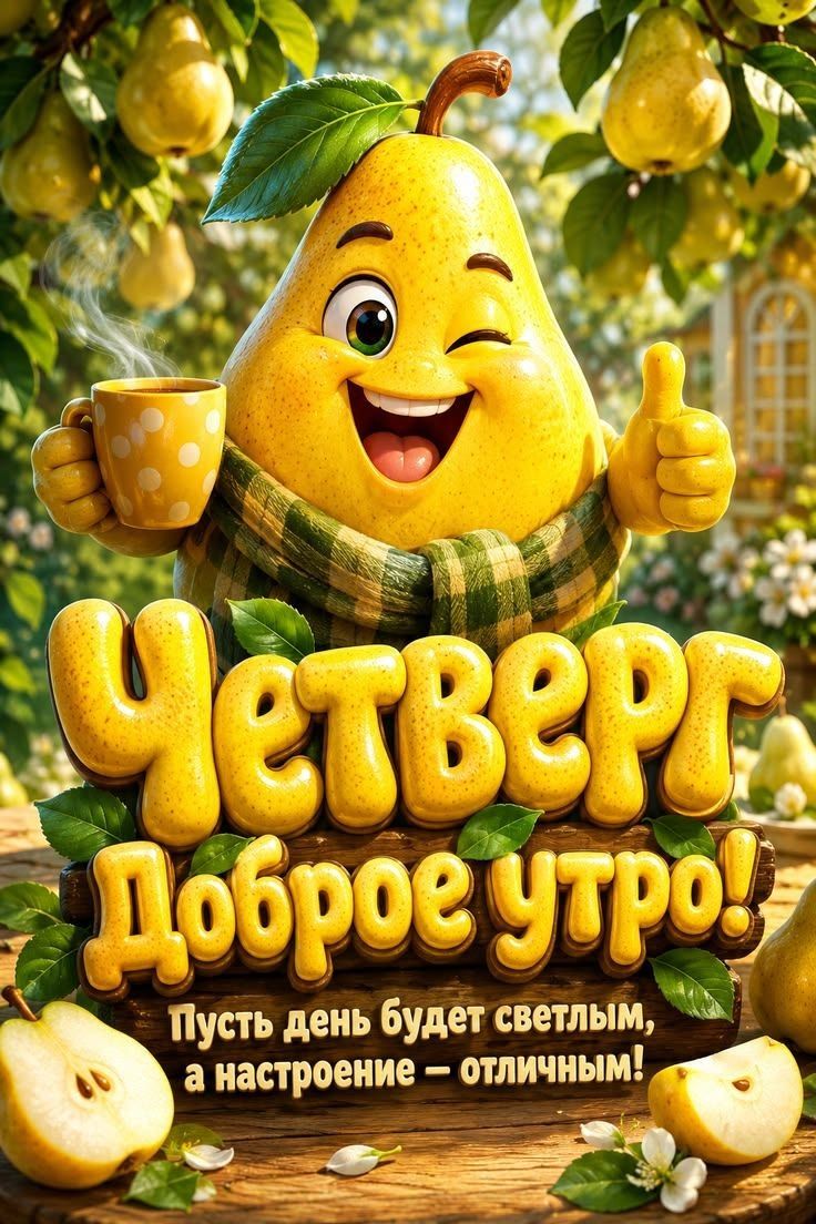 Четверг! Доброе утро! Пусть день будет светлым, а настроение — отличным!