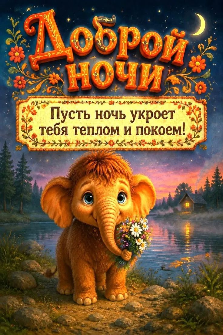 Доброй ночи. Пусть ночь укроет тебя теплом и покоем!