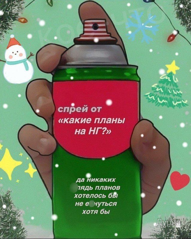 спрей от «какие планы на НГ?» да никаких блятских планов хотелось бы не ебнуться хотя бы