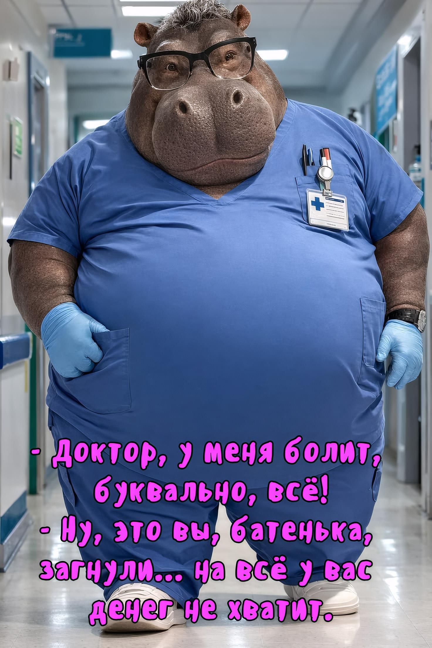 - Доктор, у меня болит, буквально, всё! - Ну, это вы, батенька, загнули... На всё у вас денег не хватит.