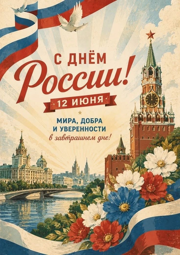 С днём России! 12 июня. Мира, добра и уверенности в завтрашнем дне!