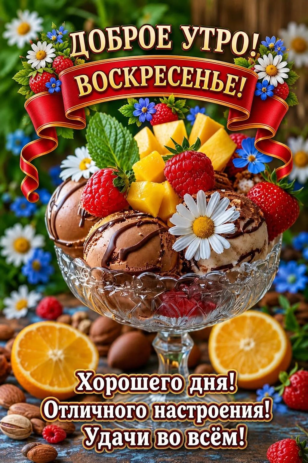 ДОБРОЕ УТРО! ВОСКРЕСЕНЬЕ! Хорошего дня! Отличного настроения! Удачи во всём!