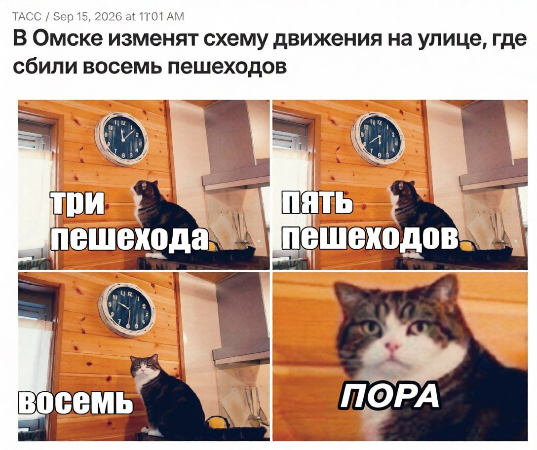 TACC / Sep 15, 2026 at 17:01 AM В Омске изменят схему движения на улице, где сбили восемь пешеходов три пешехода пять пешеходов восемь ПОРА