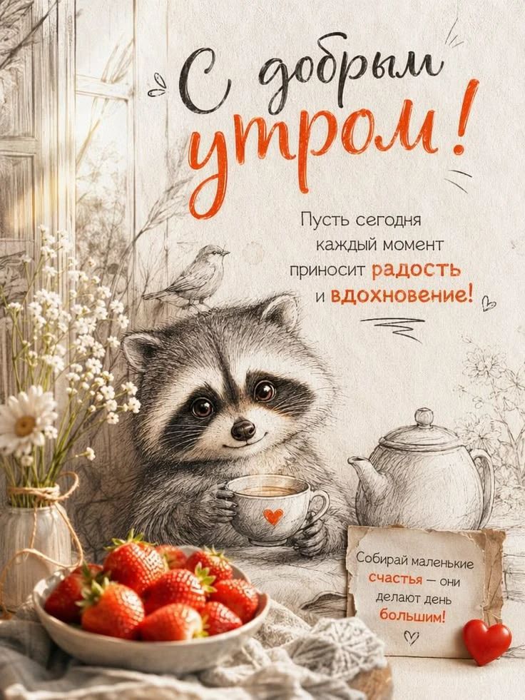 С добрым утром! Пусть сегодня каждый момент приносит радость и вдохновение! Собирай маленькие счастья — они делают день большим!