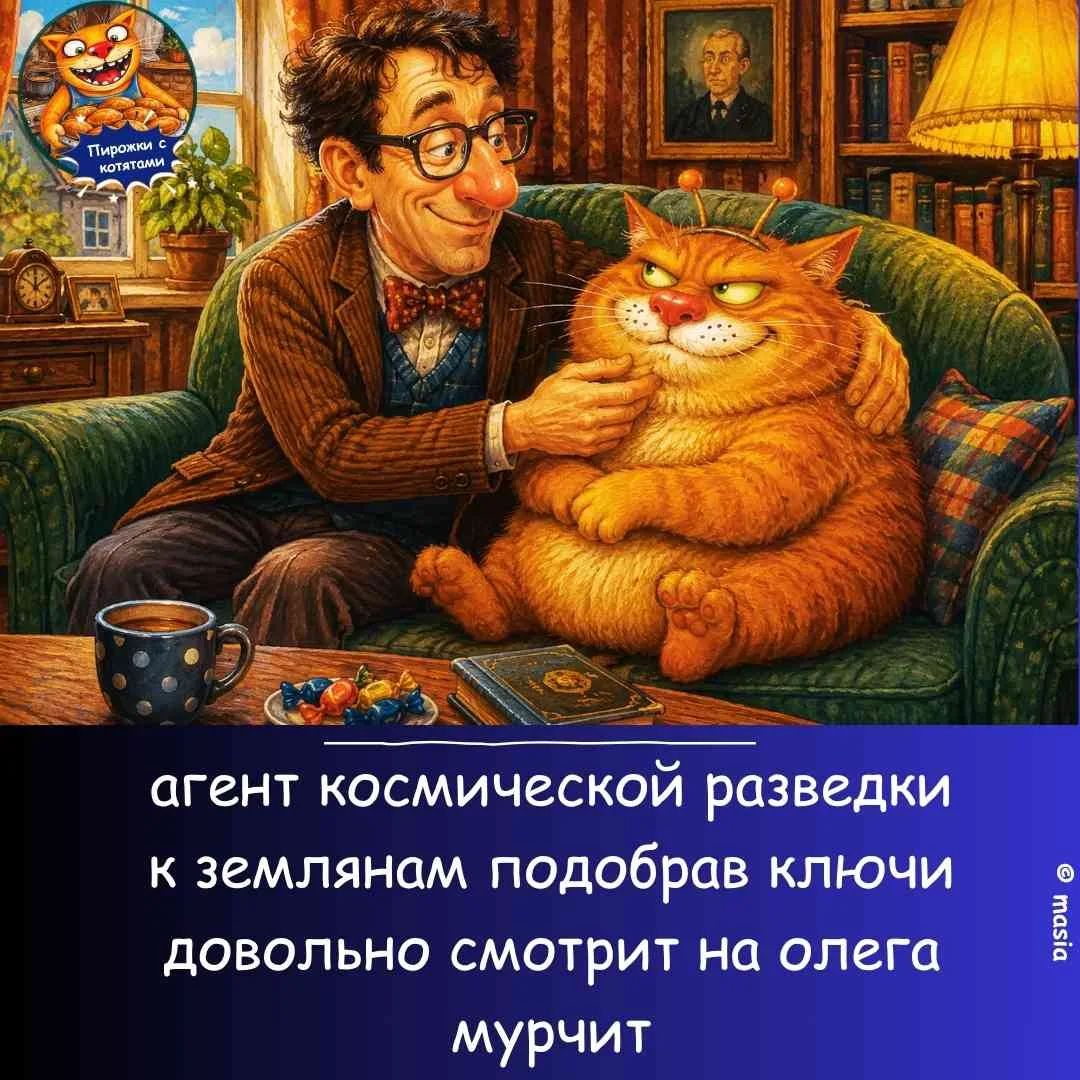Пирожки с котятами агент космической разведки к землянам подобрав ключи довольно смотрит на олега мурчит