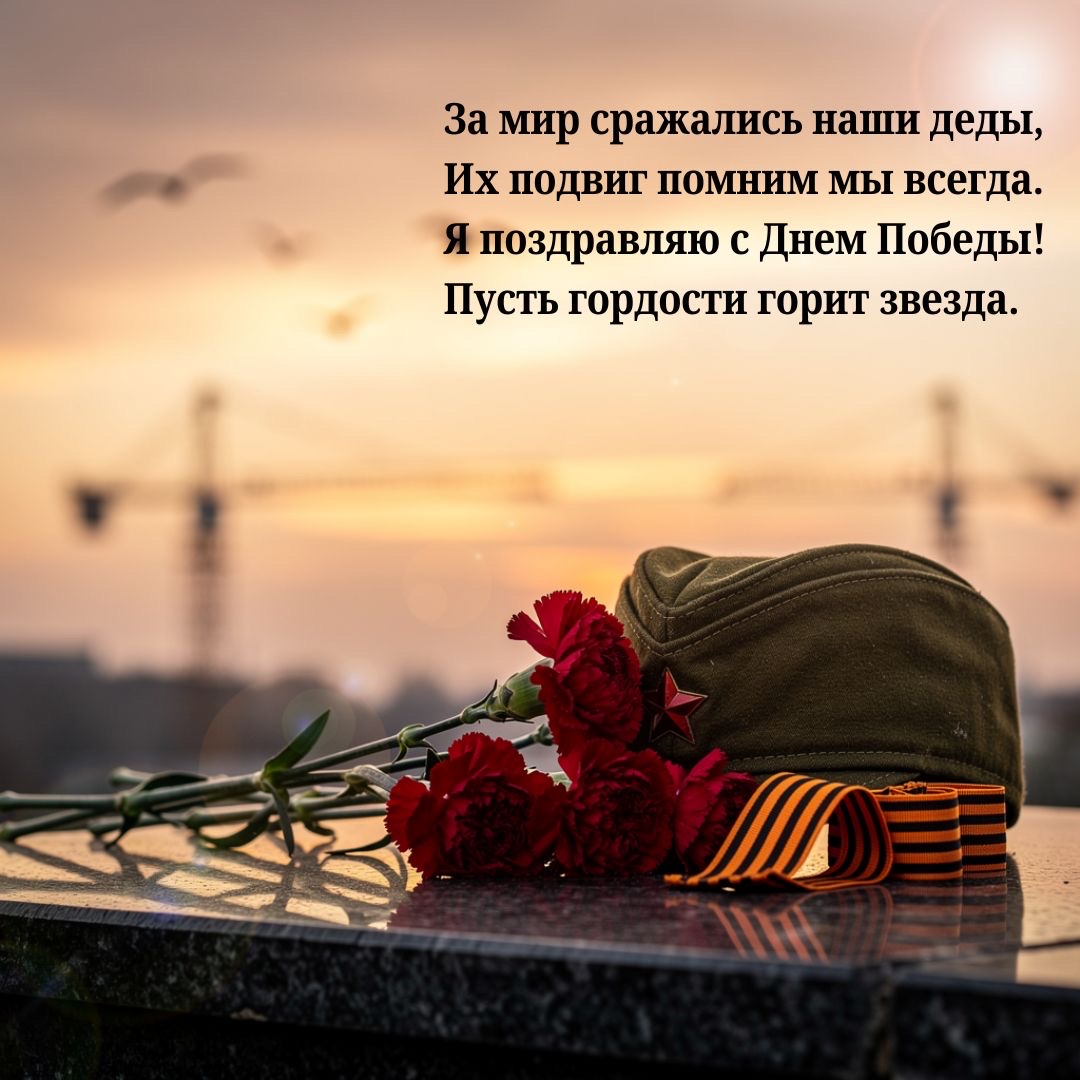 За мир сражались наши деды, Их подвиг помним мы всегда. Я поздравляю с Днем Победы! Пусть гордости горит звезда.