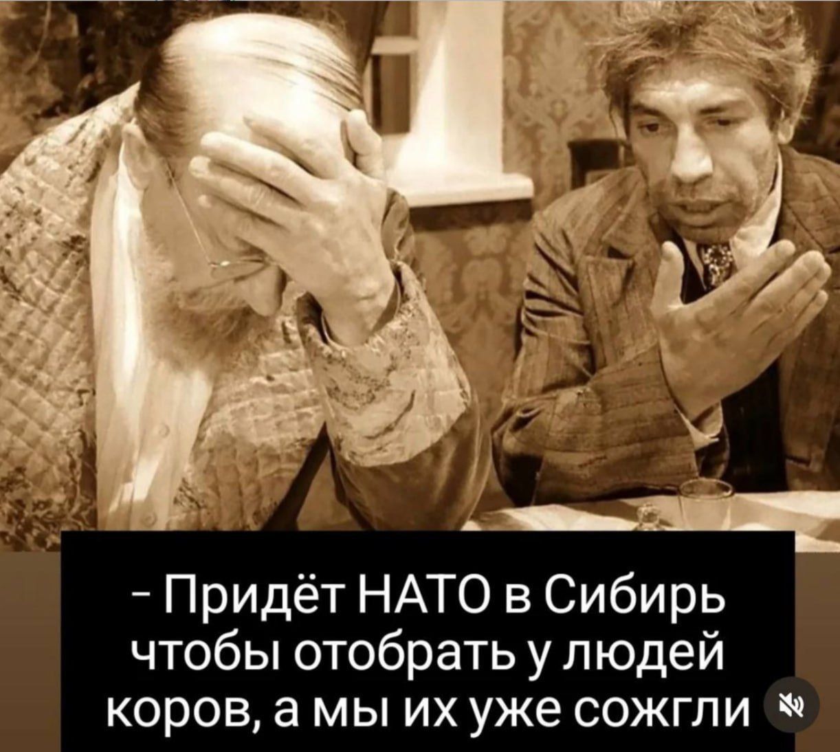 Придёт НАТО в Сибирь чтобы отобрать у людей коров, а мы их уже сожгли