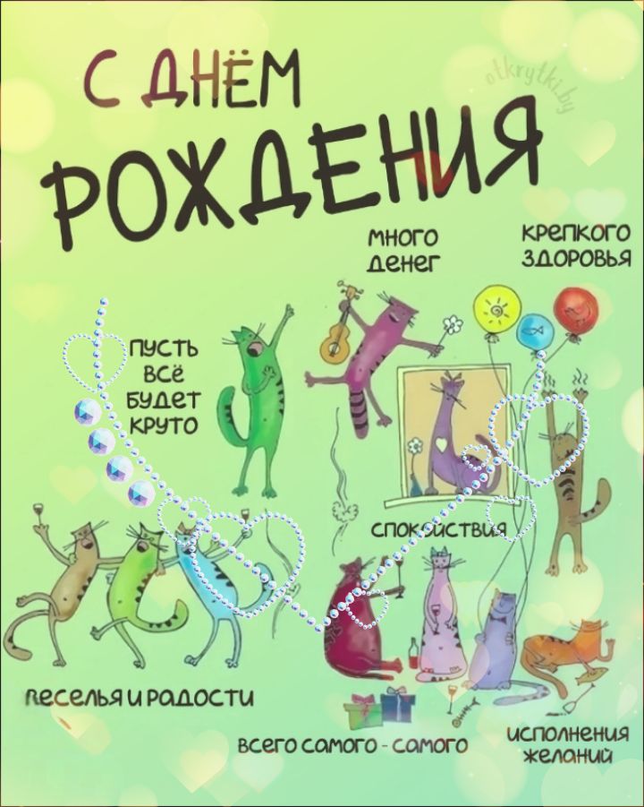 С ДНЕМ РОЖДЕНИЯ много денег крепкого здоровья пусть всё будет круто спокойствия веселья и радости всего самого-самого исполнения желаний