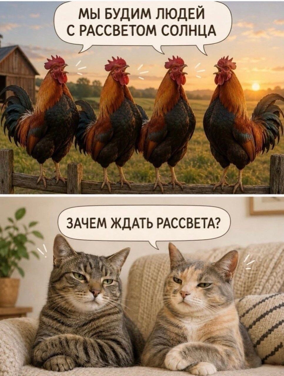 МЫ БУДИМ ЛЮДЕЙ С РАССВЕТОМ СОЛНЦА ЗАЧЕМ ЖДАТЬ РАССВЕТА?