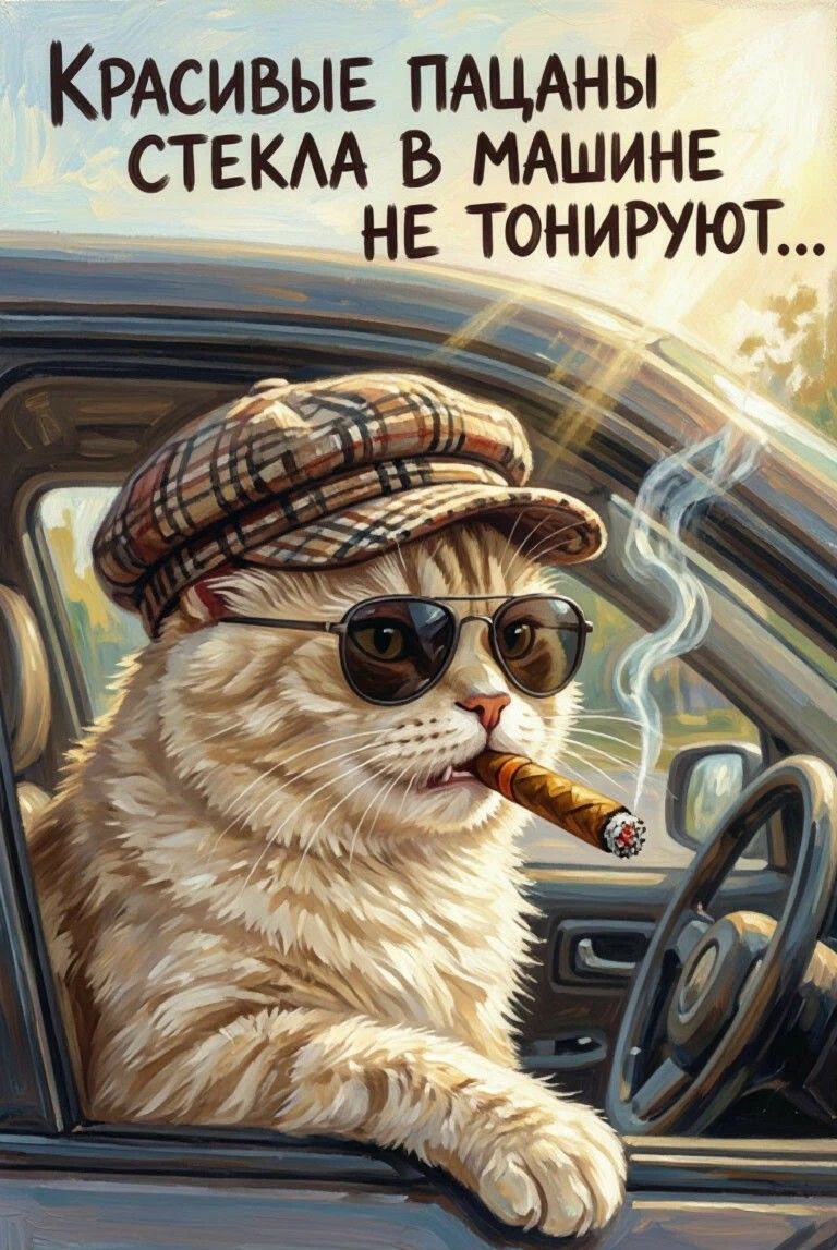 Красивые пацаны стекла в машине не тонируют...