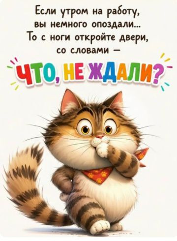 Если утром на работу, вы немного опоздали... То с ноги откройте двери, со словами — ЧТО, НЕ ЖДАЛИ?