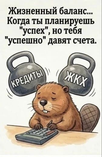 Жизненный баланс... Когда ты планируешь 'успех', но тебя 'успешно' давят счета. Кредиты ЖКХ