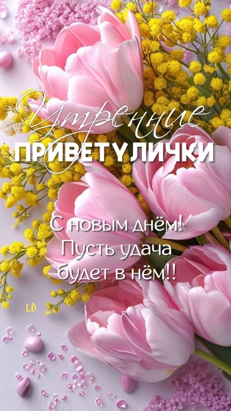 Утренние ПРИВЕТУЛИЧКИ С новым днём! Пусть удача будет в нём!! LD