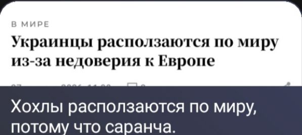 В мире. Украинцы расползаются по миру из-за недоверия к Европе. Хохлы расползаются по миру, потому что саранча.