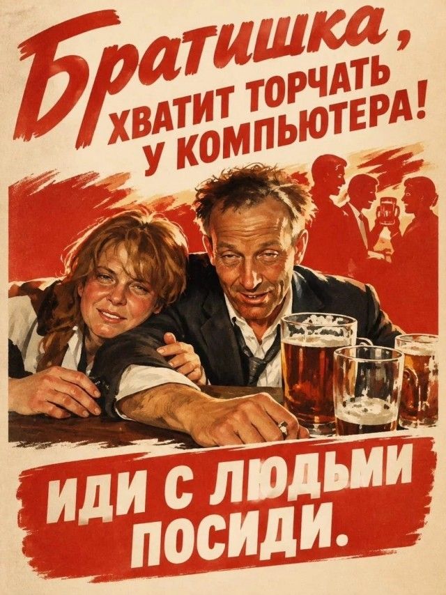 Братишка, хватит торчать у компьютера! Иди с людьми посиди.