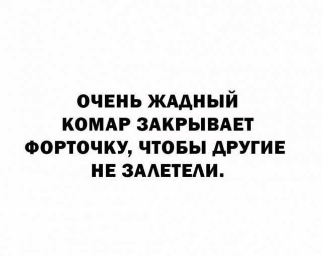 ОЧЕНЬ ЖАДНЫЙ КОМАР ЗАКРЫВАЕТ ФОРТОЧКУ, ЧТОБЫ ДРУГИЕ НЕ ЗАЛЕТЕЛИ.