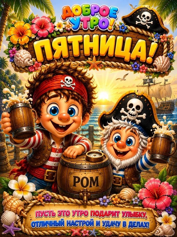 ДОБРОЕ УТРО! ПЯТНИЦА! РОМ ПУСТЬ ЭТО УТРО ПОДАРИТ УЛЫБКУ, ОТЛИЧНЫЙ НАСТРОЙ И УДАЧУ В ДЕЛАХ!