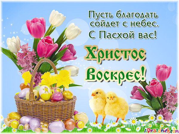Пусть благодать сойдет с небес. С Пасхой вас! Христос Воскрес!