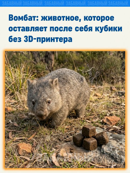 ЗАБАВНЫЙ ЗАБАВНЫЙ. ЗАБАВНЫЙ ЗАБАВНЫЙ. ЗАБАВНЫЙ ЗАБАВНЫЙ. Вомбат: животное, которое оставляет после себя кубики без 3D-принтера