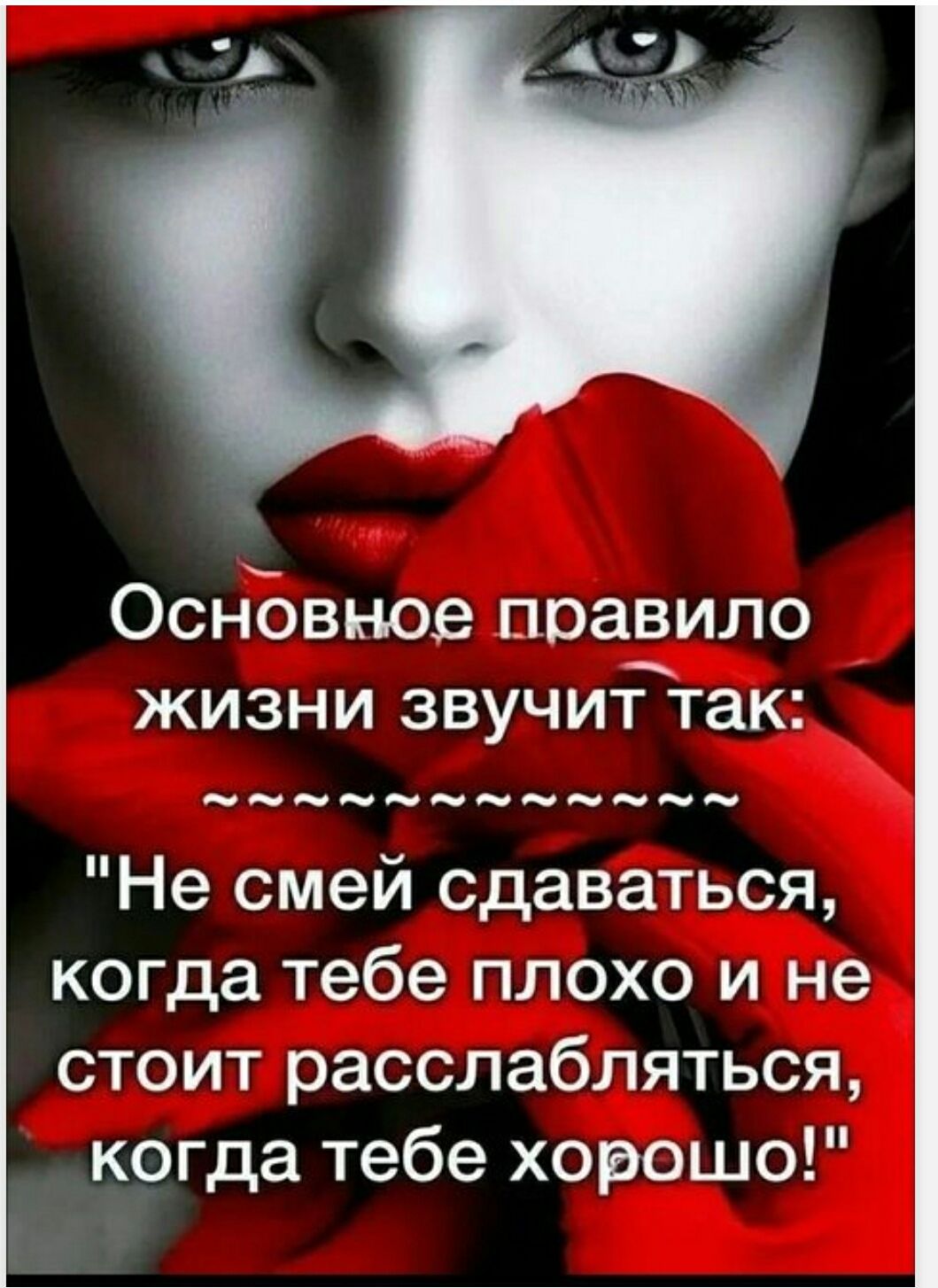 Основное правило жизни звучит так: ~~~~~~~~~~ 