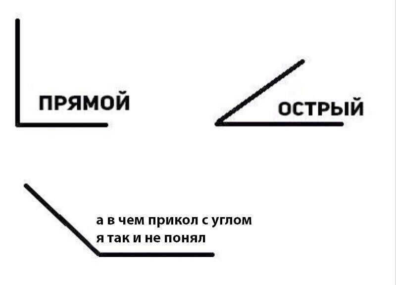 ПРЯМОЙ ОСТРЫЙ а в чем прикол с углом я так и не понял
