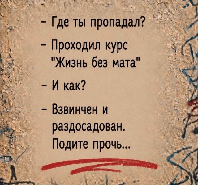 - Где ты пропадал? - Проходил курс 