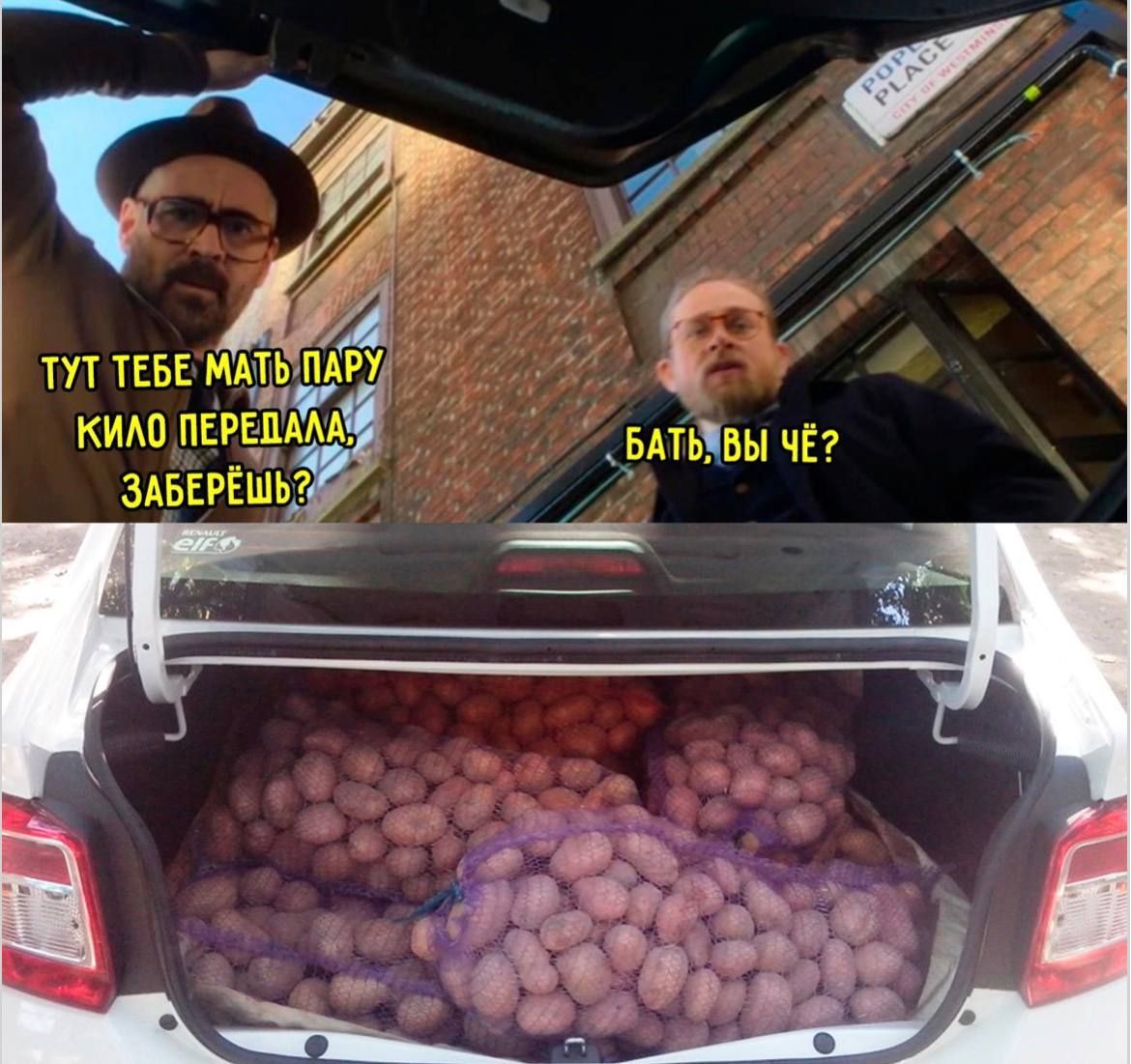 Тут тебе мать пару кило передала, заберёшь? Бать, вы чё?