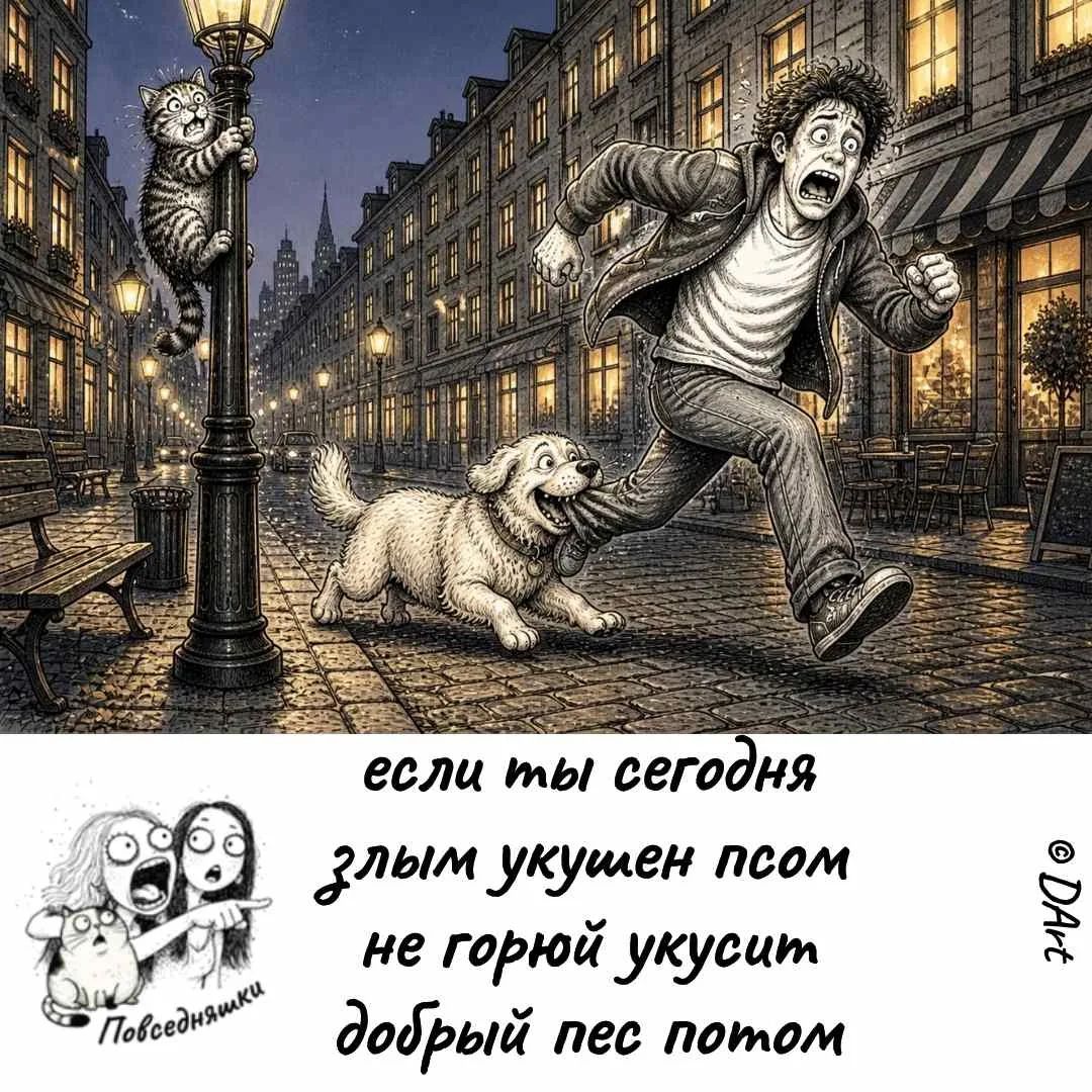 если ты сегодня злым укушен псом не горюй укусит добрый пес потом Повседневняшки