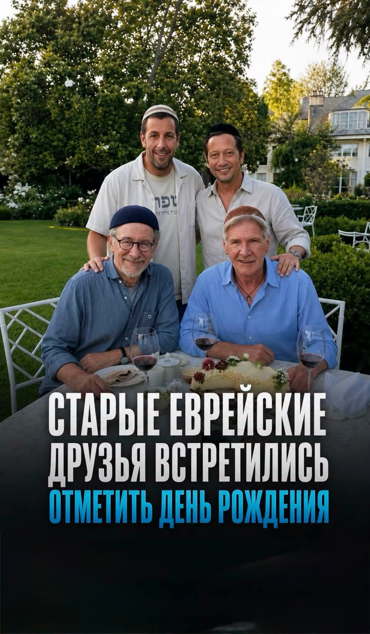 Старые еврейские друзья встретились отметить день рождения