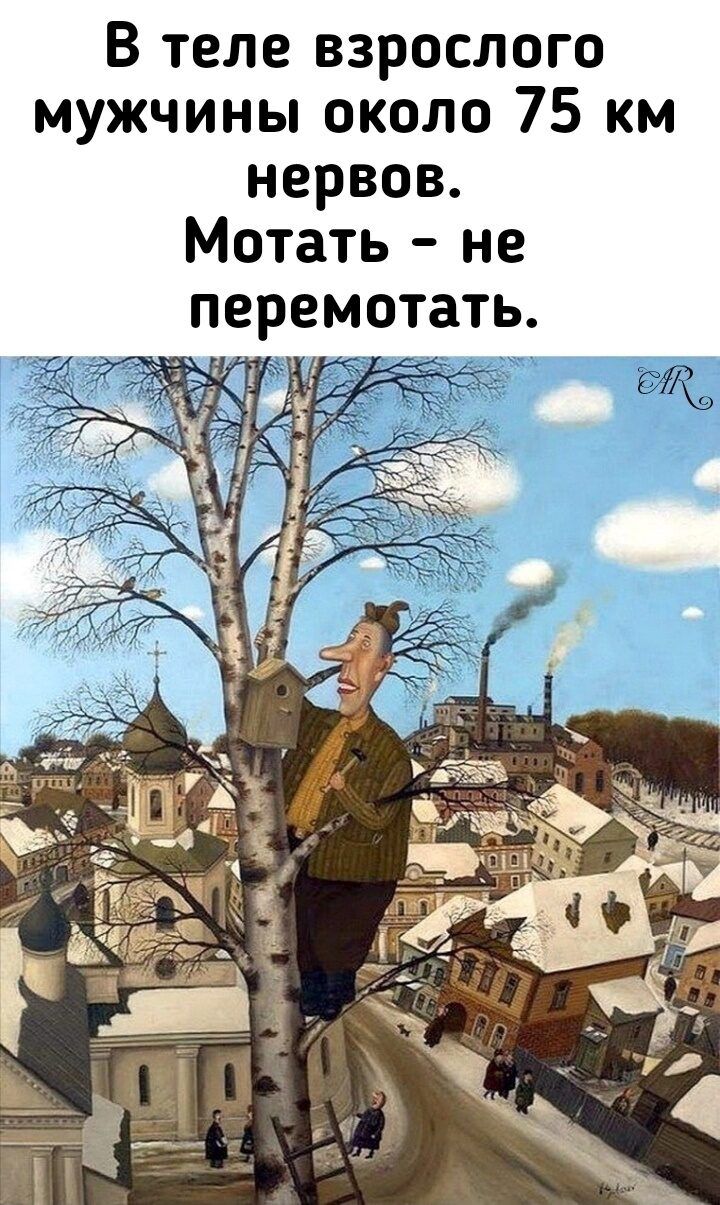 В теле взрослого мужчины около 75 км нервов. Мотать - не перемотать.